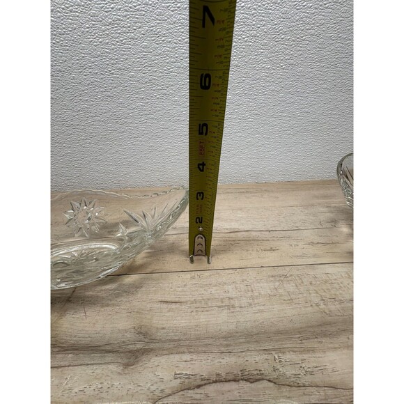 Vtg 1960 Anchor Hocking Star Of David Prescut Glass Small Gondola Bowl Set Of 2 - Picture 7 of 7